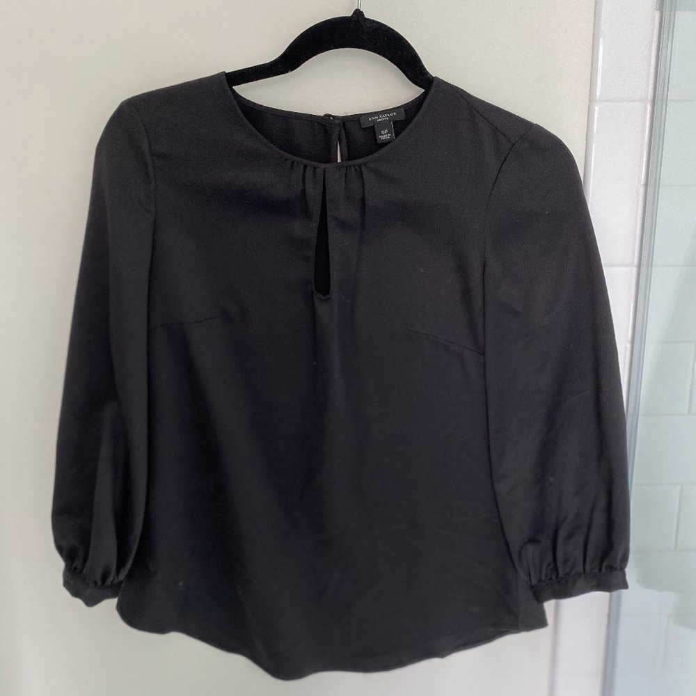 Hammered silk key hole blouse Petite Small